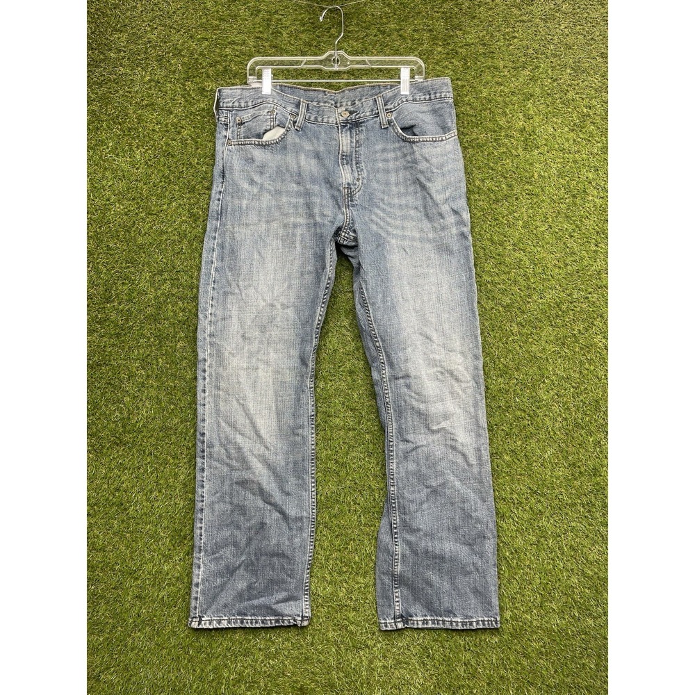Levis 514 Jeans Mens 38x32 Classic Casual Straight Fit Light Wash Denim Fade